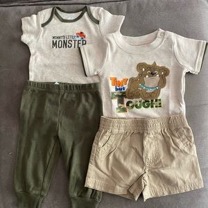 4 pack 0-3 month boys clothes
